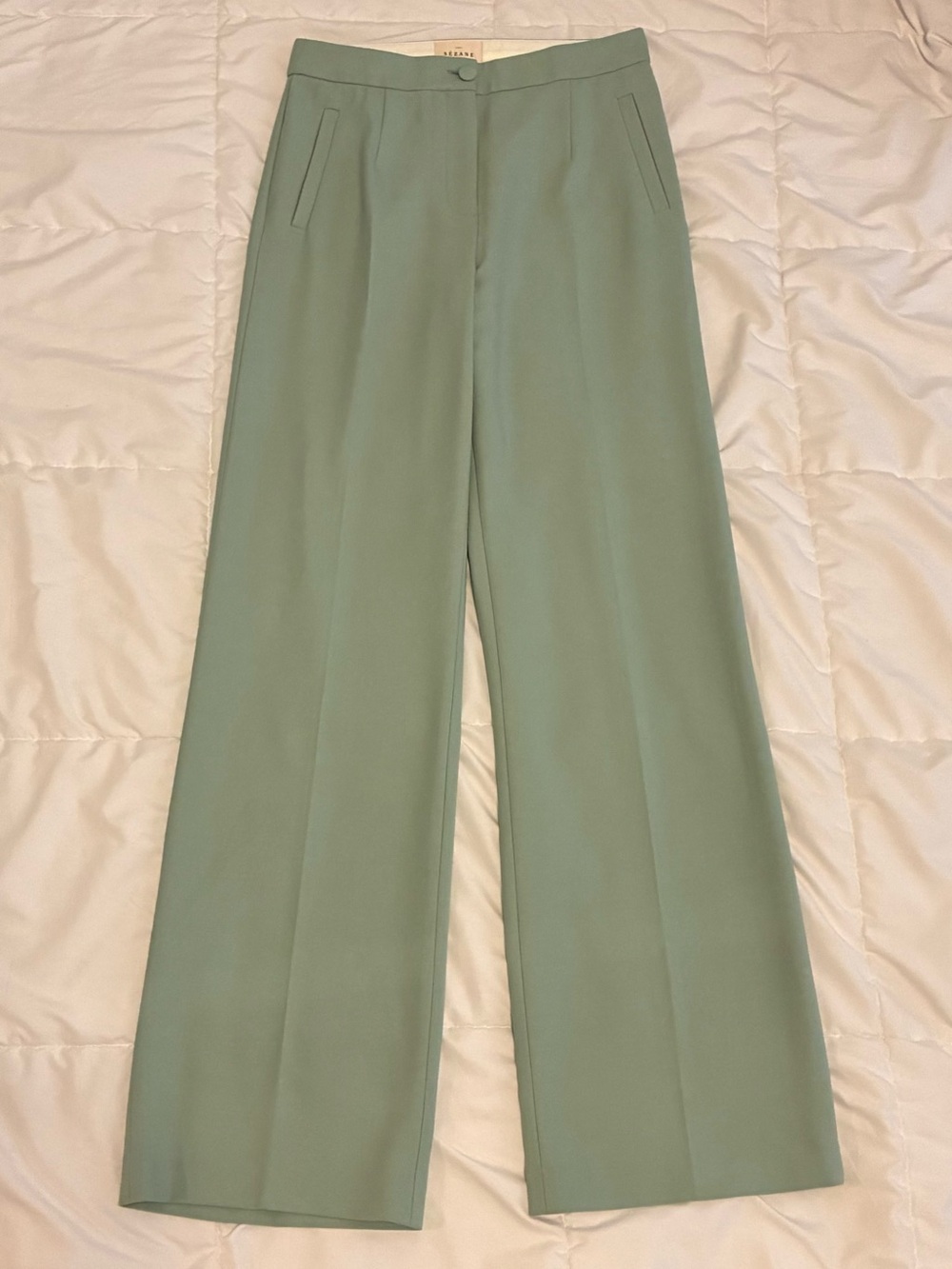 Rare!! Sezane Mint Green Wool Blend Trousers Size 36 (US 4)